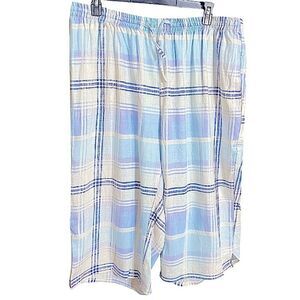 Woman Within 26W Petite Linen Blend Capri Pants New Boho Beach Casual Womens